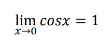 cosxのx→0の極限は1です。